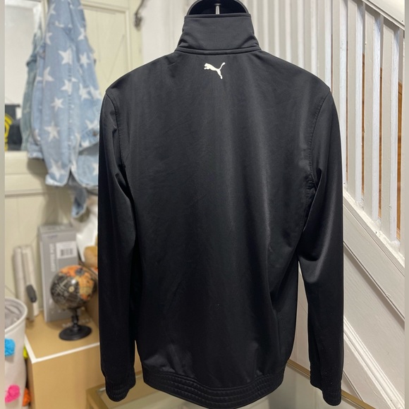 EUC Men’s Size Medium Puma Full Zip Tract Jacket With Logo Print In Black/White - Picture 6 of 12
